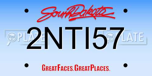 2NTI57 South Dakota License Plate