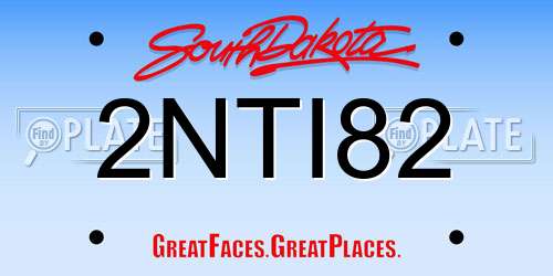 2NTI82 South Dakota License Plate