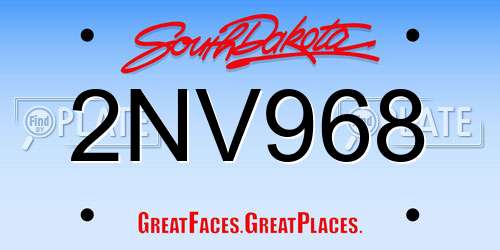 2NV968 South Dakota License Plate