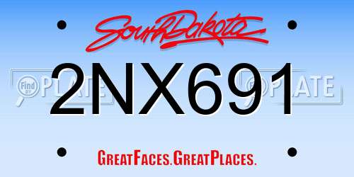 2NX691 South Dakota License Plate