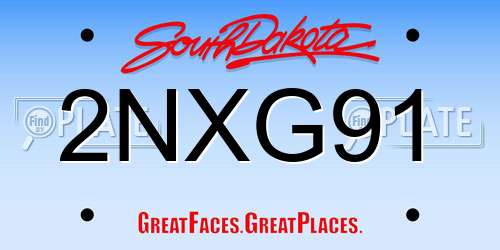 2NXG91 South Dakota License Plate