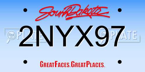 2NYX97 South Dakota License Plate