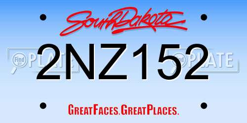 2NZ152 South Dakota License Plate