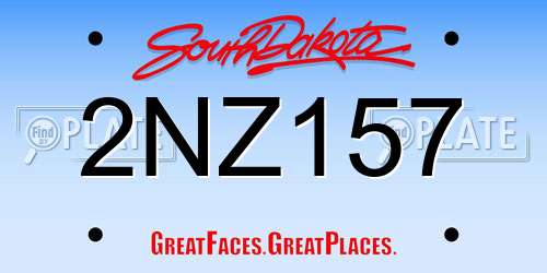 2NZ157 South Dakota License Plate