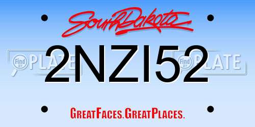 2NZI52 South Dakota License Plate