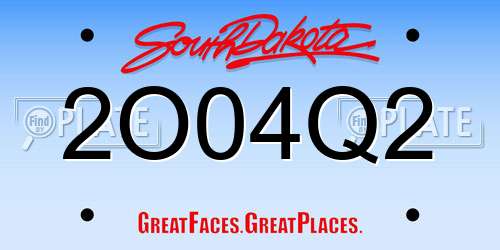 2O04Q2 South Dakota License Plate