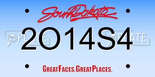 2O14S4 South Dakota License Plate