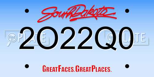 2O22Q0 South Dakota License Plate