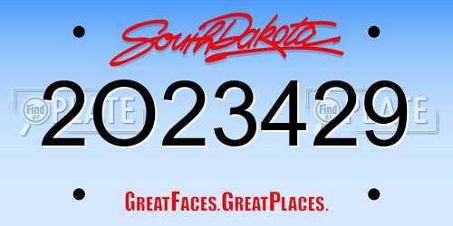 2O23429 South Dakota License Plate