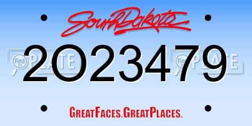 2O23479 South Dakota License Plate