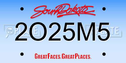 2O25M5 South Dakota License Plate