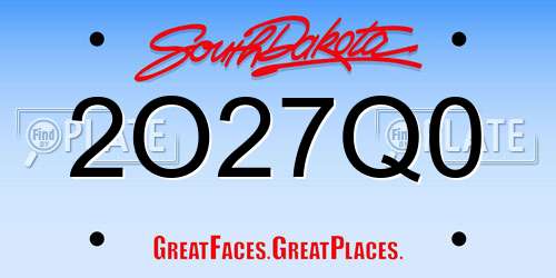 2O27Q0 South Dakota License Plate