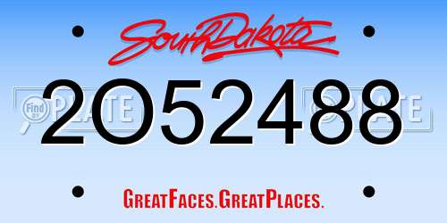2O52488 South Dakota License Plate