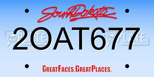 2OAT677 South Dakota License Plate