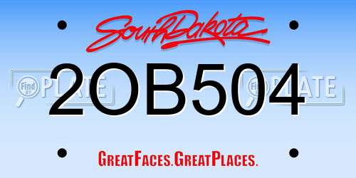 2OB504 South Dakota License Plate