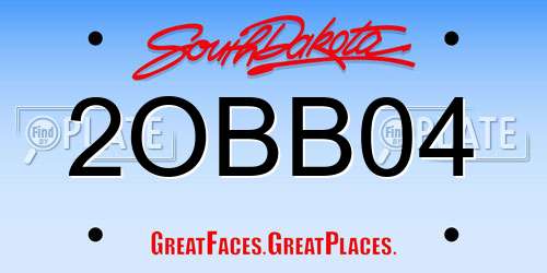 2OBB04 South Dakota License Plate