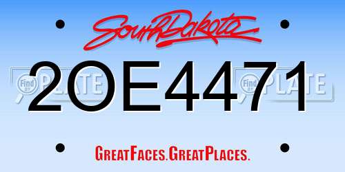 2OE4471 South Dakota License Plate