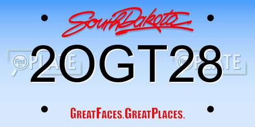 2OGT28 South Dakota License Plate