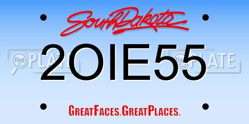 2OIE55 South Dakota License Plate