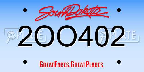 2OO402 South Dakota License Plate