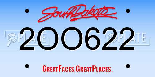 2OO622 South Dakota License Plate