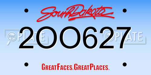 2OO627 South Dakota License Plate
