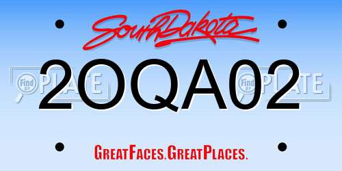 2OQA02 South Dakota License Plate