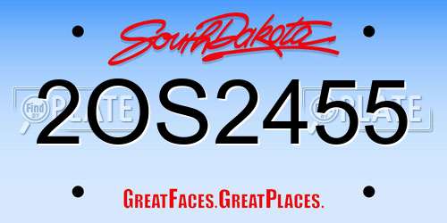 2OS2455 South Dakota License Plate