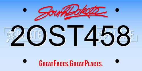 2OST458 South Dakota License Plate