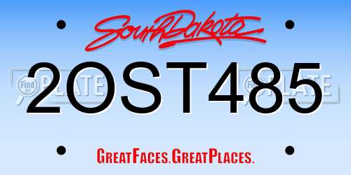2OST485 South Dakota License Plate