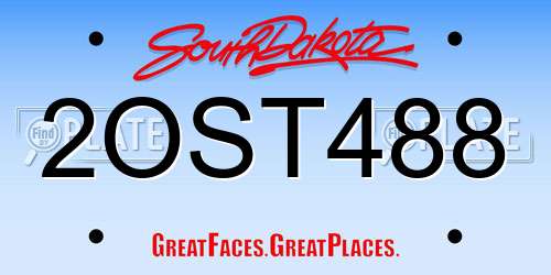2OST488 South Dakota License Plate