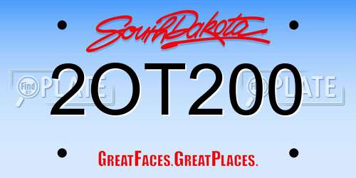 2OT200 South Dakota License Plate