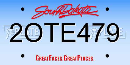 2OTE479 South Dakota License Plate