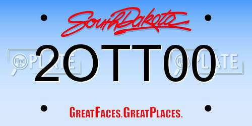 2OTT00 South Dakota License Plate