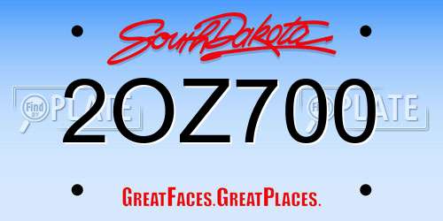 2OZ700 South Dakota License Plate