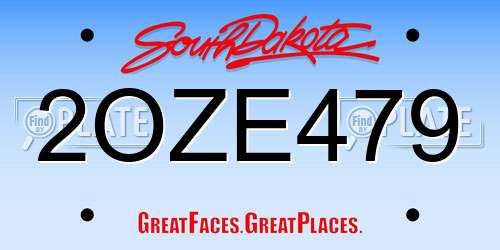 2OZE479 South Dakota License Plate