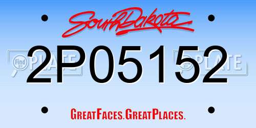 2P05152 South Dakota License Plate