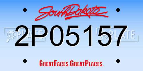 2P05157 South Dakota License Plate