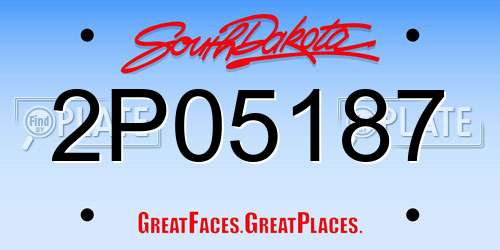 2P05187 South Dakota License Plate