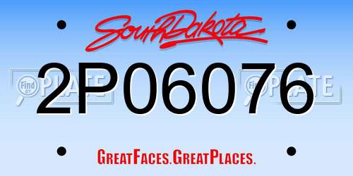 2P06076 South Dakota License Plate