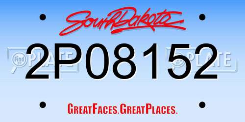 2P08152 South Dakota License Plate