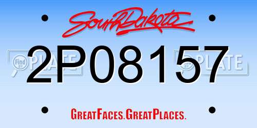 2P08157 South Dakota License Plate