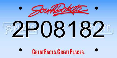 2P08182 South Dakota License Plate