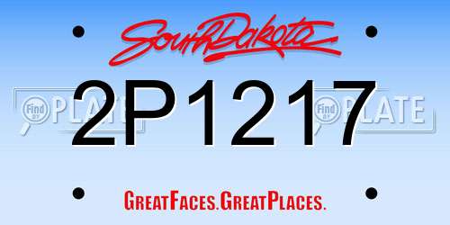2P1217 South Dakota License Plate