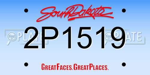 2P1519 South Dakota License Plate