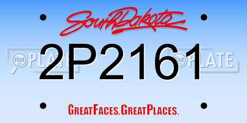 2P2161 South Dakota License Plate