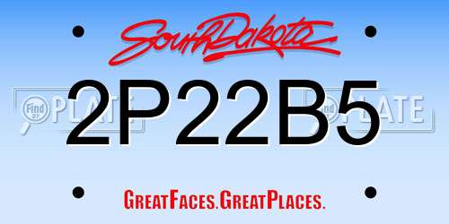 2P22B5 South Dakota License Plate
