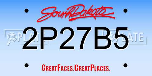 2P27B5 South Dakota License Plate