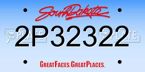 2P32322 South Dakota License Plate