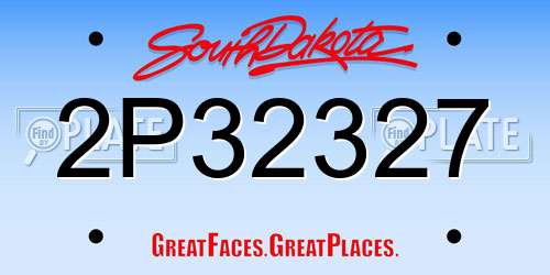 2P32327 South Dakota License Plate